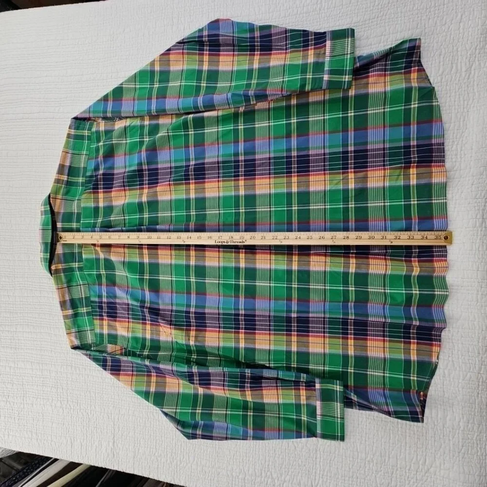 NEW Polo Ralph Lauren Classic Twill Shirt 3XB Green Plaid Blue Pony NWT MSRP$125